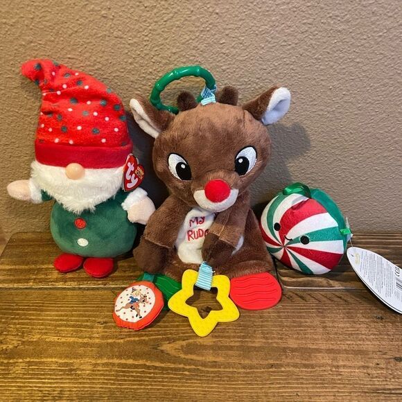 Rudolph My First Rudolph TY Christmas Gnome Squishmallow Candy Cane Plush - Picture 15 of 15